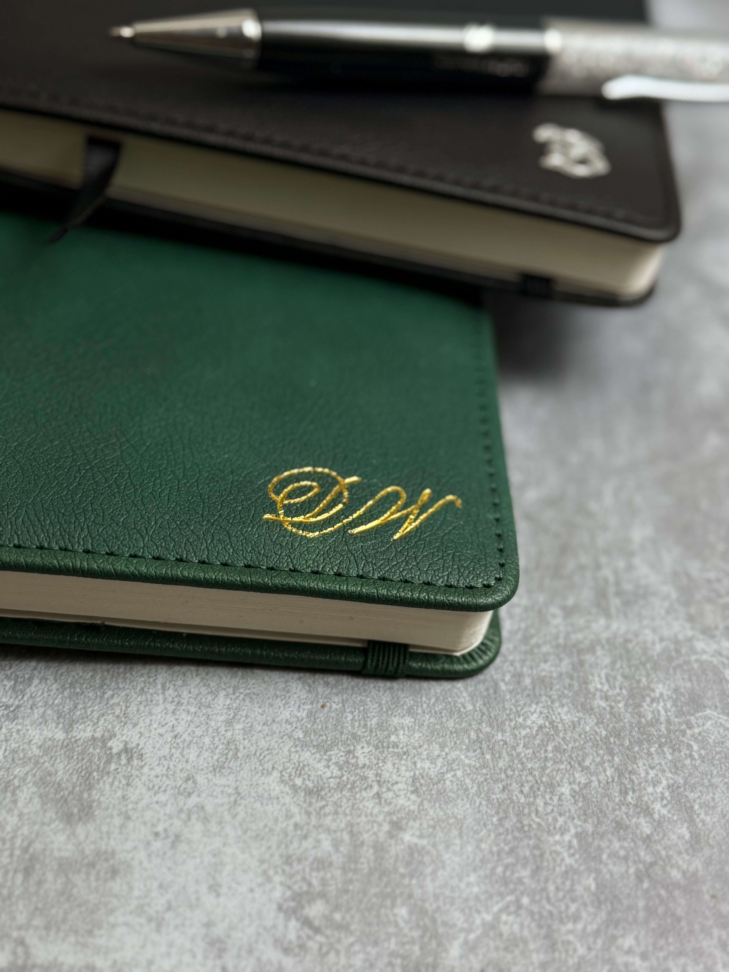 Silver & Gold Monogram on Stationery