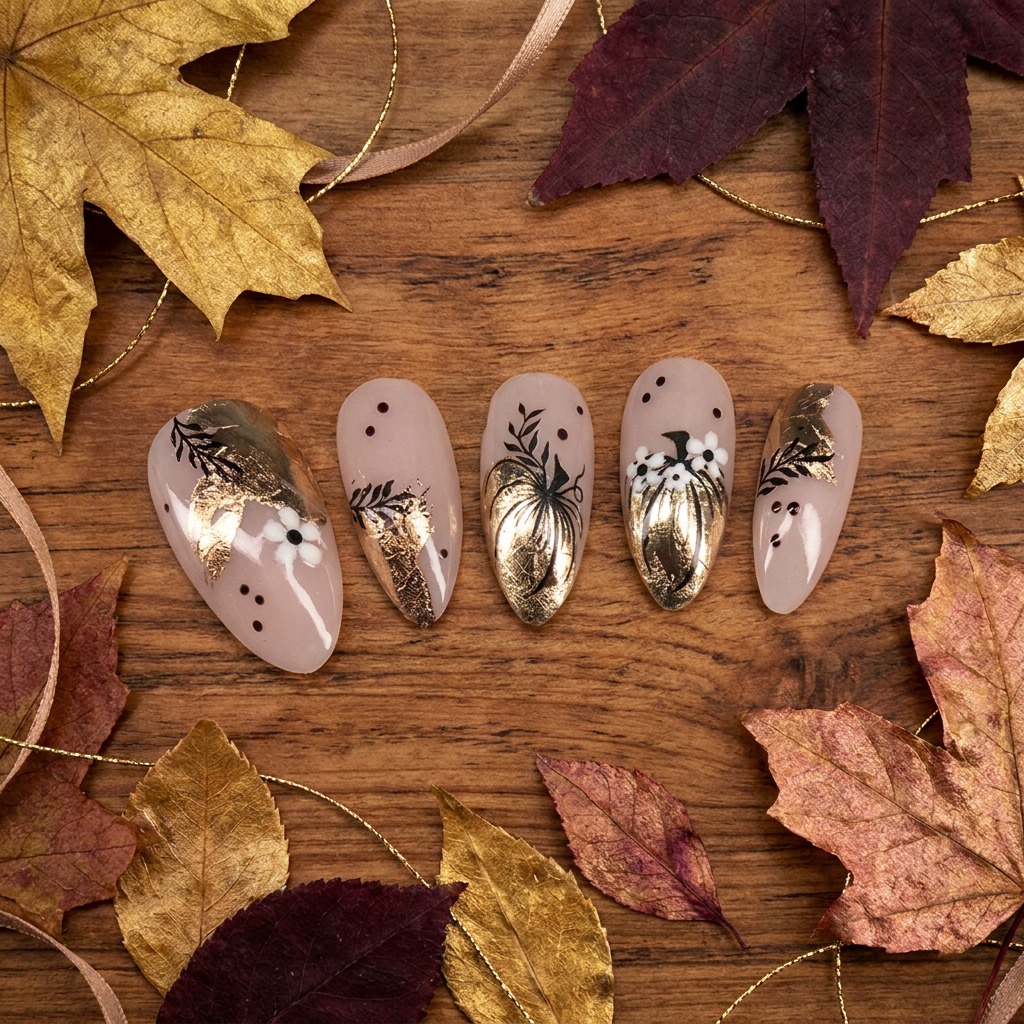 October Gold - Fall Leaves & Wood.png