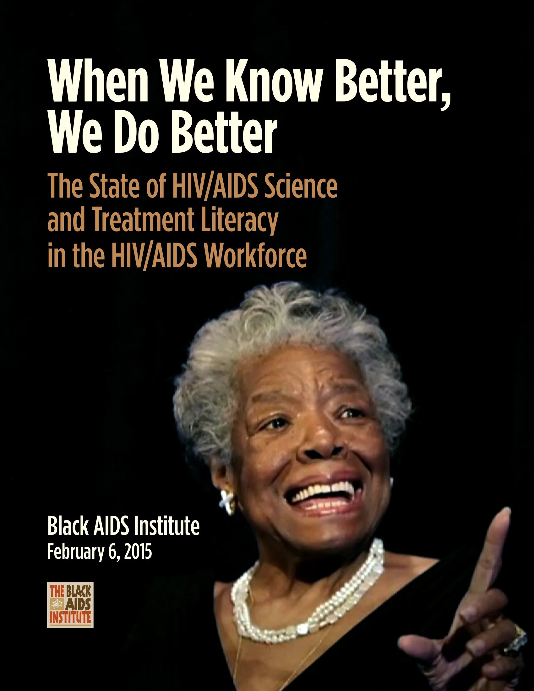 Maya Angelou's photo with the report title