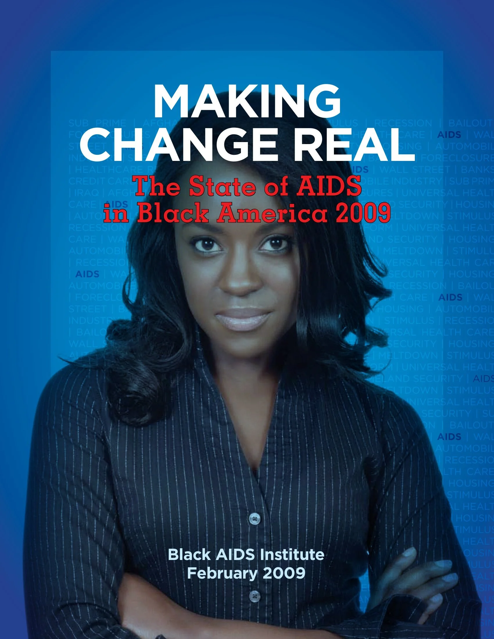 Black woman with title block at the top of the page