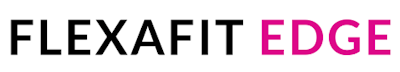 FlexaFit Edge logo with black and pink text