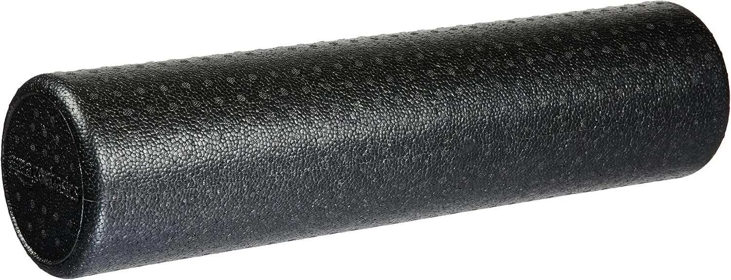 Black polka dot patterned cylindrical stun gun with a trigger and safety switch.