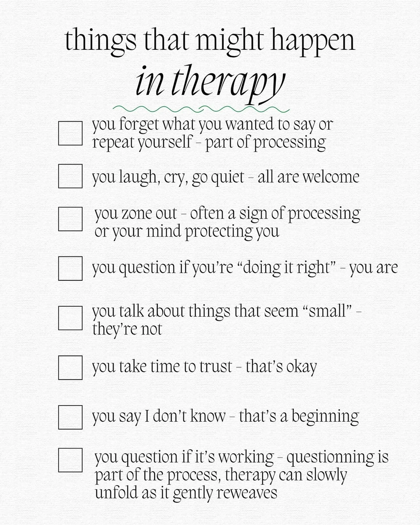 Note from the therapy room.
If you&rsquo;ve ever wondered whether you&rsquo;re &ldquo;doing therapy right,&rdquo; this is for you&hellip;

It&rsquo;s normal to zone out. To cry unexpectedly. To feel awkward in silence. It&rsquo;s normal to question i