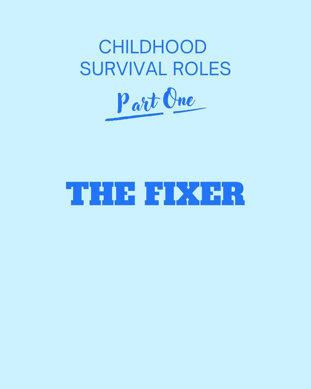 SURVIVAL ROLES: PART ONE.

Childhood survival roles are patterns that children step into when the environment around them feels overwhelming, unpredictable, or emotionally unsafe. These roles aren&rsquo;t chosen consciously, they form instinctively t