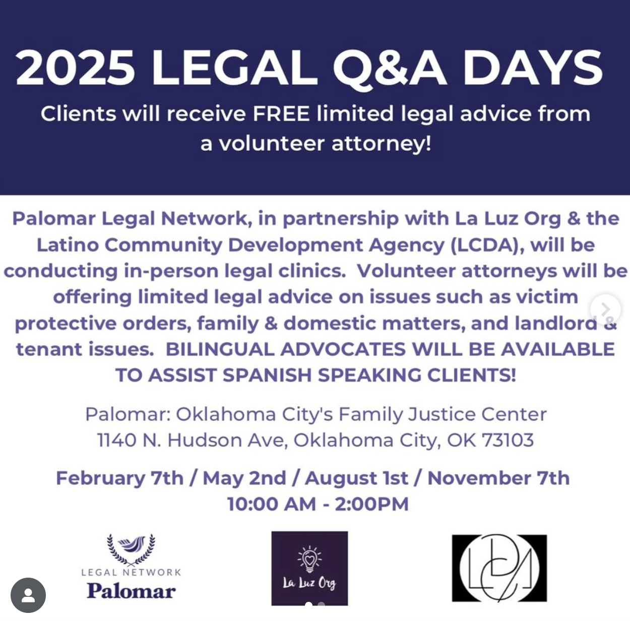 FREE on-site legal clinic