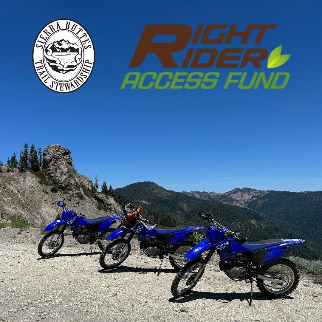 The SBTS Pro Trail Crew is covering more ground this season, thanks to a $15,000 grant from the Right Rider Access Fund that allowed us to purchase three new @yamahamotorusa TTR 230 trail bikes to help maintain over 300 miles of trail on the Plumas a
