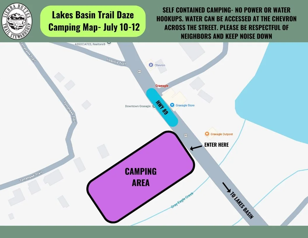 Lakes Basin Trail Daze camping map