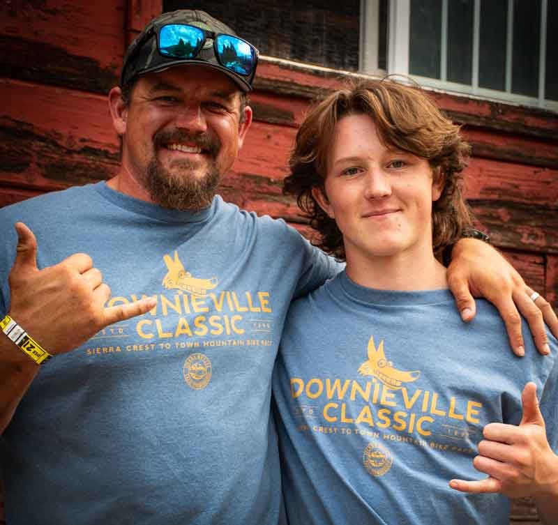 Father and son volunteering together