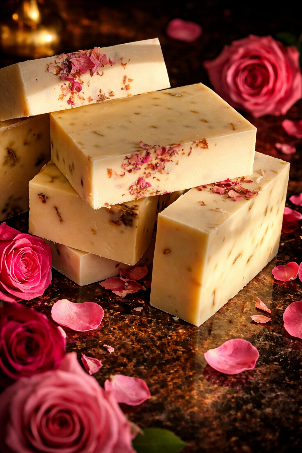 Rose-scented soap and petals arrangement.png