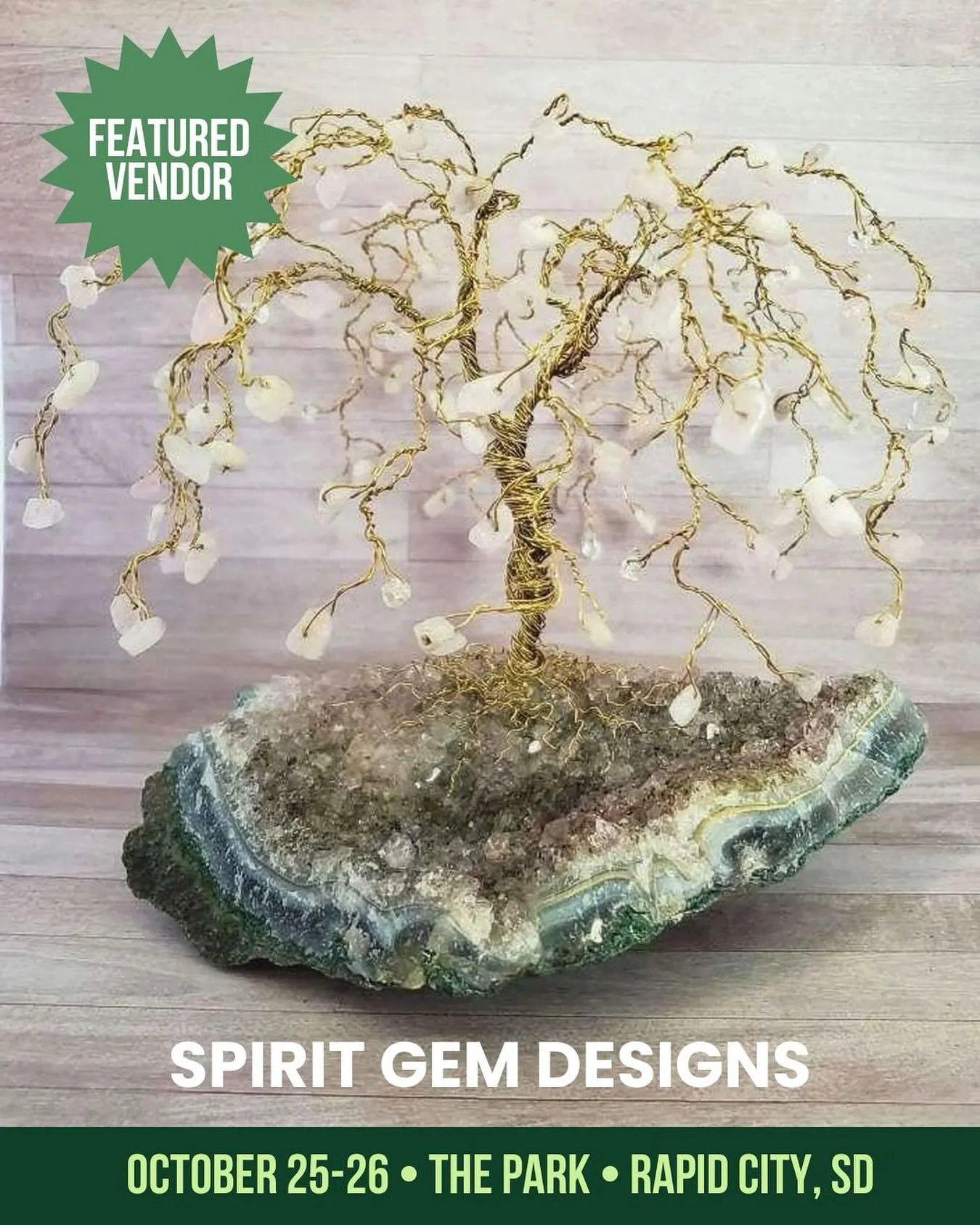 ✨ Vendor Spotlight: Spirit Gem Designs ✨

Infuse your space with harmony, balance, and natural beauty with handcrafted artisan tree art from Spirit Gem Designs 🌿💎. Each piece is made with love using natural materials from the Black Hills, where eve