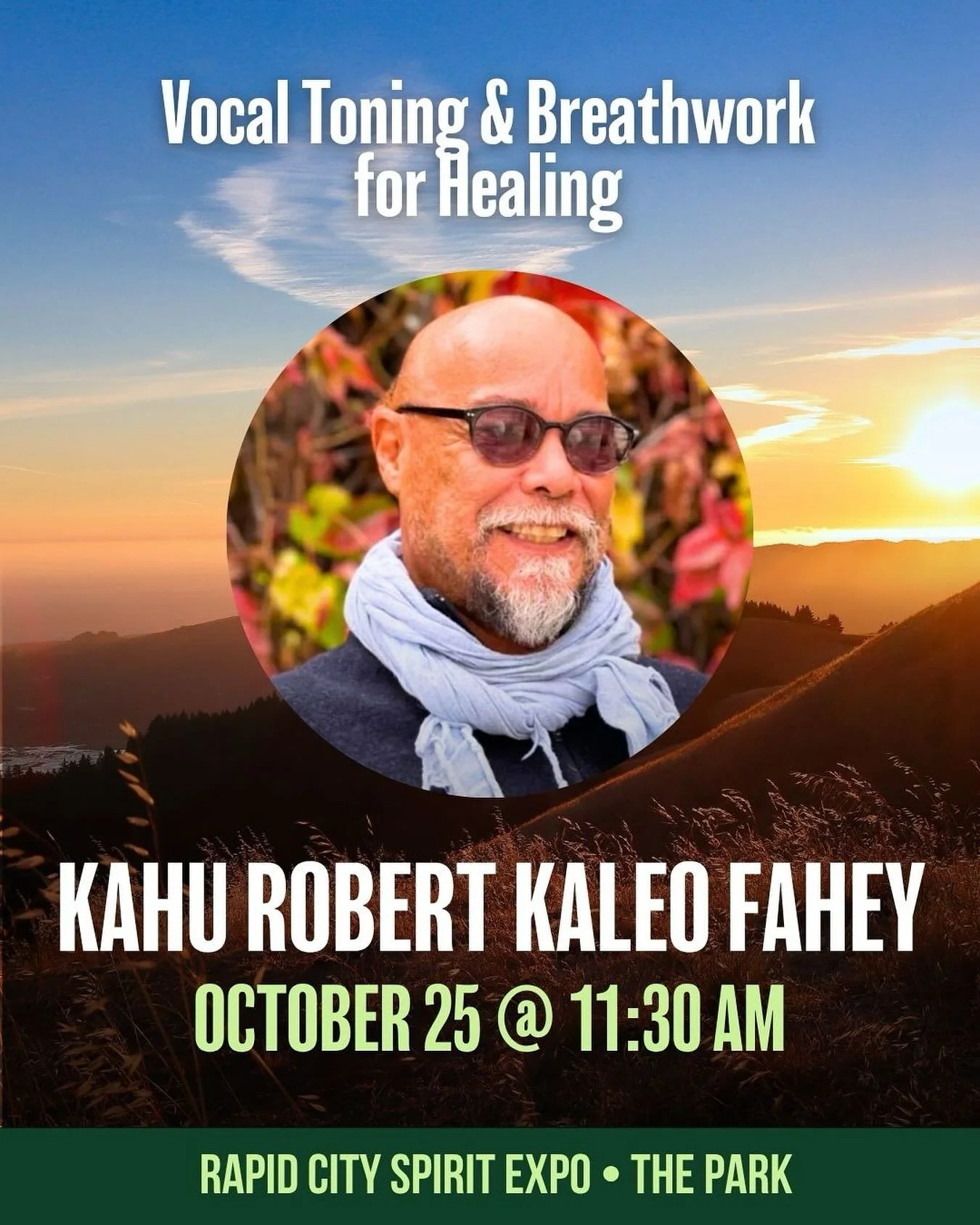 💫 Vendor Spotlight: Kahu Robert Kaleo Fahey

🕉 October 25 at 11:30 AM &mdash; Vocal Toning &amp; Breathwork for Healing (Experience)

Join Kahu Robert Kaleo Fahey for an immersive sound and breathwork experience designed to align body, mind, and sp