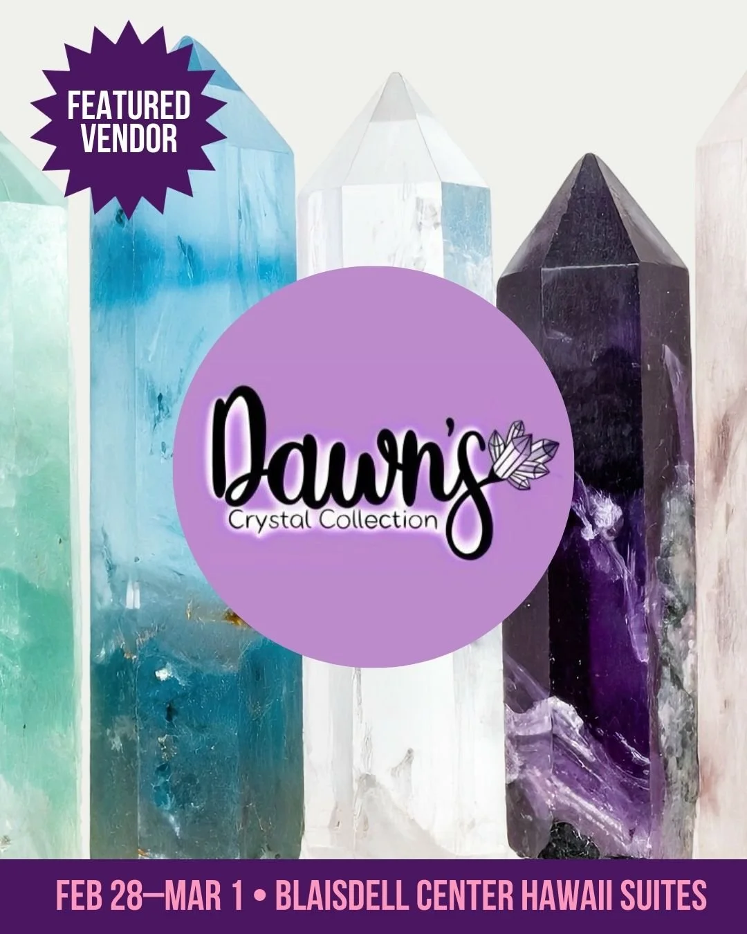 ✨ Vendor Spotlight: Dawn&rsquo;s Crystal Collection ✨
Dawn&rsquo;s Crystal Collection offers a beautiful selection of crystals, crystal jewelry, and spiritual tools to support your energy, intention, and personal practice. Whether you&rsquo;re lookin