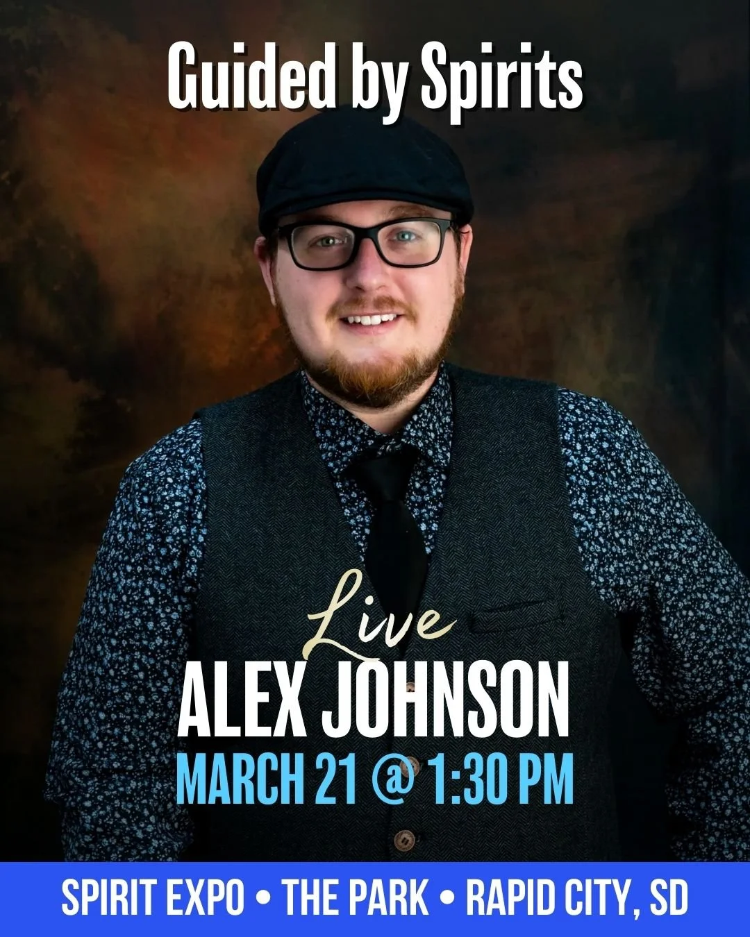🔮 Speaker Spotlight: Alex Johnson
🕊 March 21 @ 1:30 PM
 Guided by Spirits
An engaging talk that explores the many types of spirit guides that support us throughout life. From ancestors and angels to nature spirits and galactic guides, this presenta