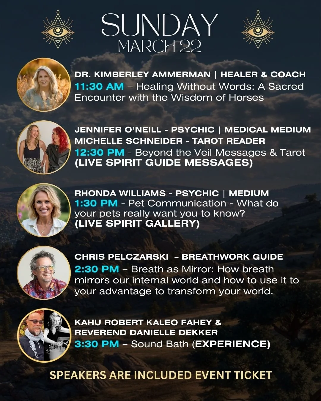 ✨ Sunday Speaker Lineup &ndash; March 22 ✨
Join us at the Rapid City Spirit Expo for another full day of insight, healing, and connection at The Park &ndash; Rapid City, SD.
🐎 11:30 AM &ndash; Dr. Kimberly Ammerman
 Healing Without Words: A Sacred E