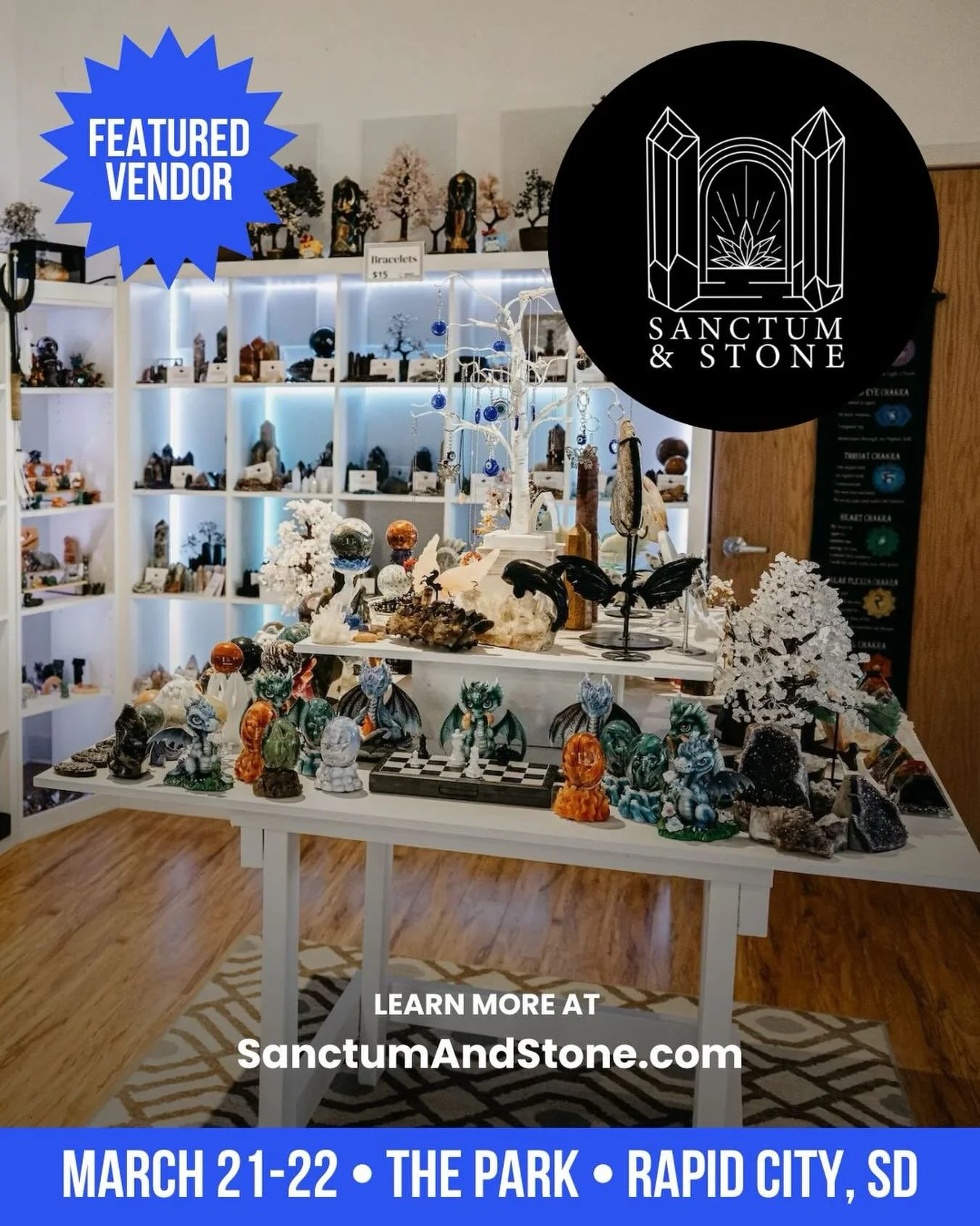 🔮✨ Vendor Spotlight: Sanctum and Stone ✨🔮

Step into a space of intention, healing, and spiritual discovery with Sanctum and Stone. 🌿💎 This metaphysical shop and holistic wellness space offers a thoughtfully curated selection of crystals, spiritu