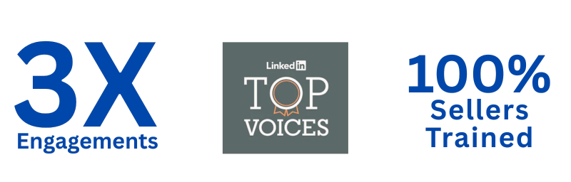 3X engagements, LinkedIn Top Voices, 100% Sellers Trained