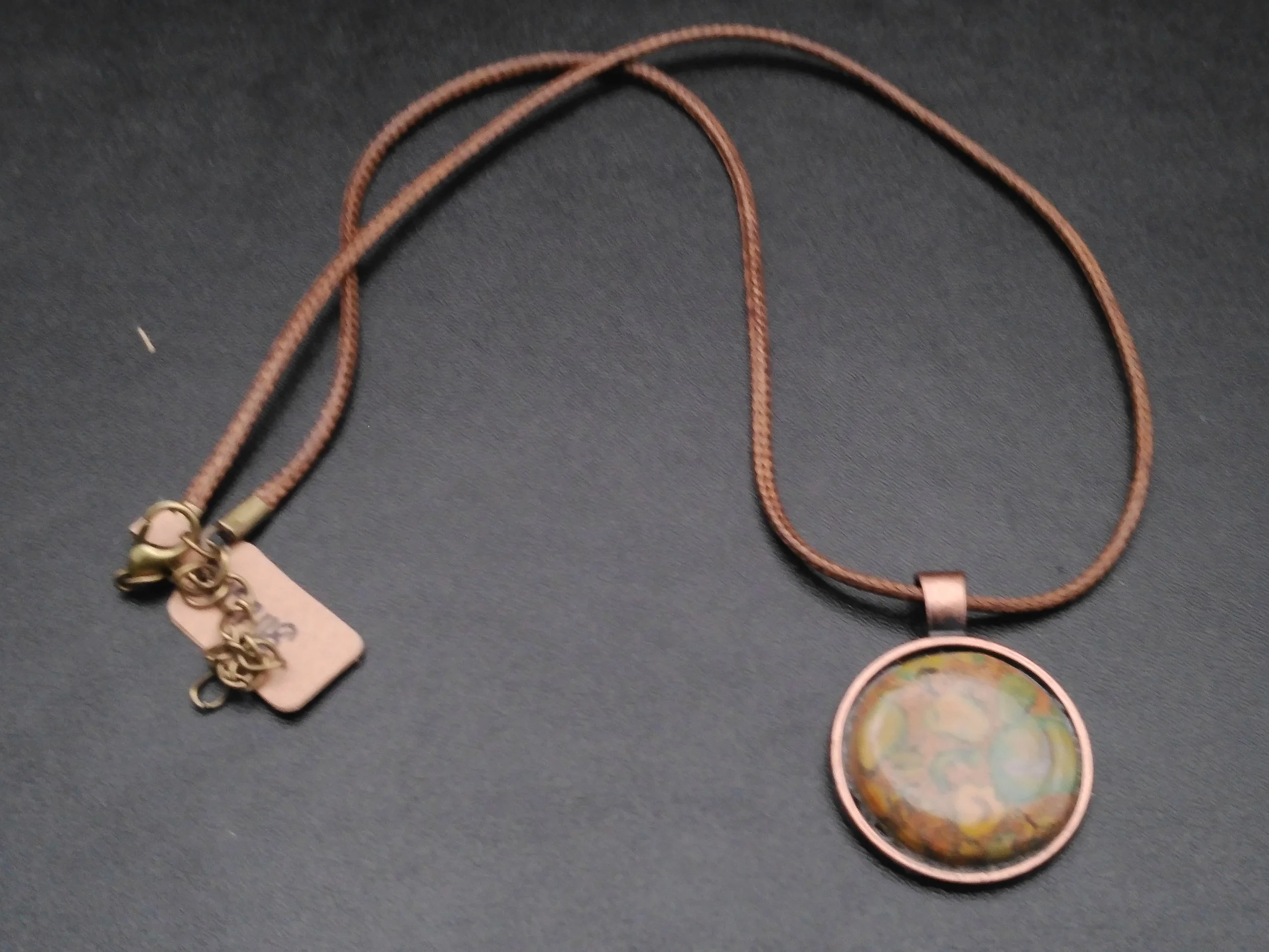 Fruit Jasper Pendant in Bronze