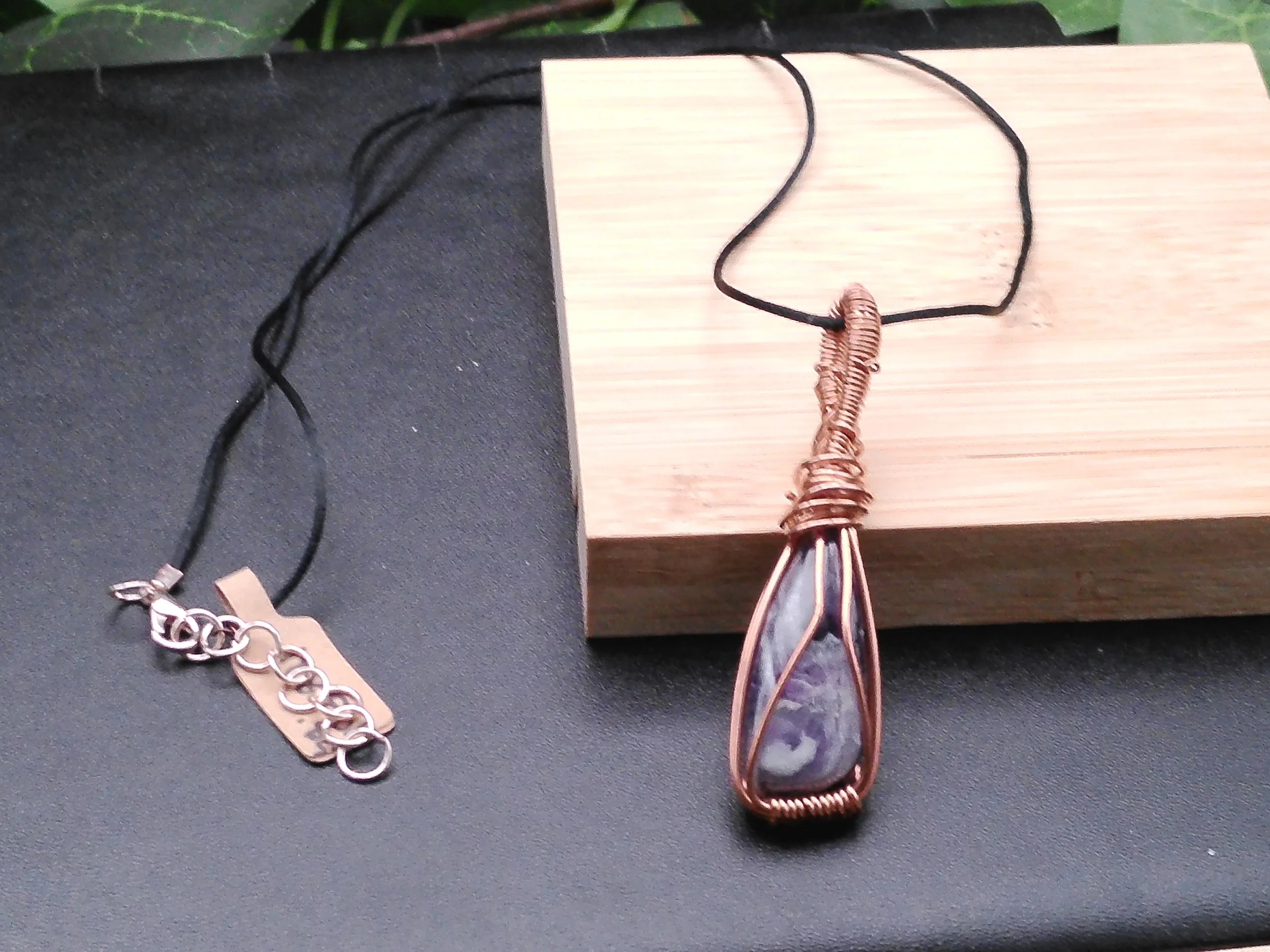 Amethyst wire wrapped in Copper