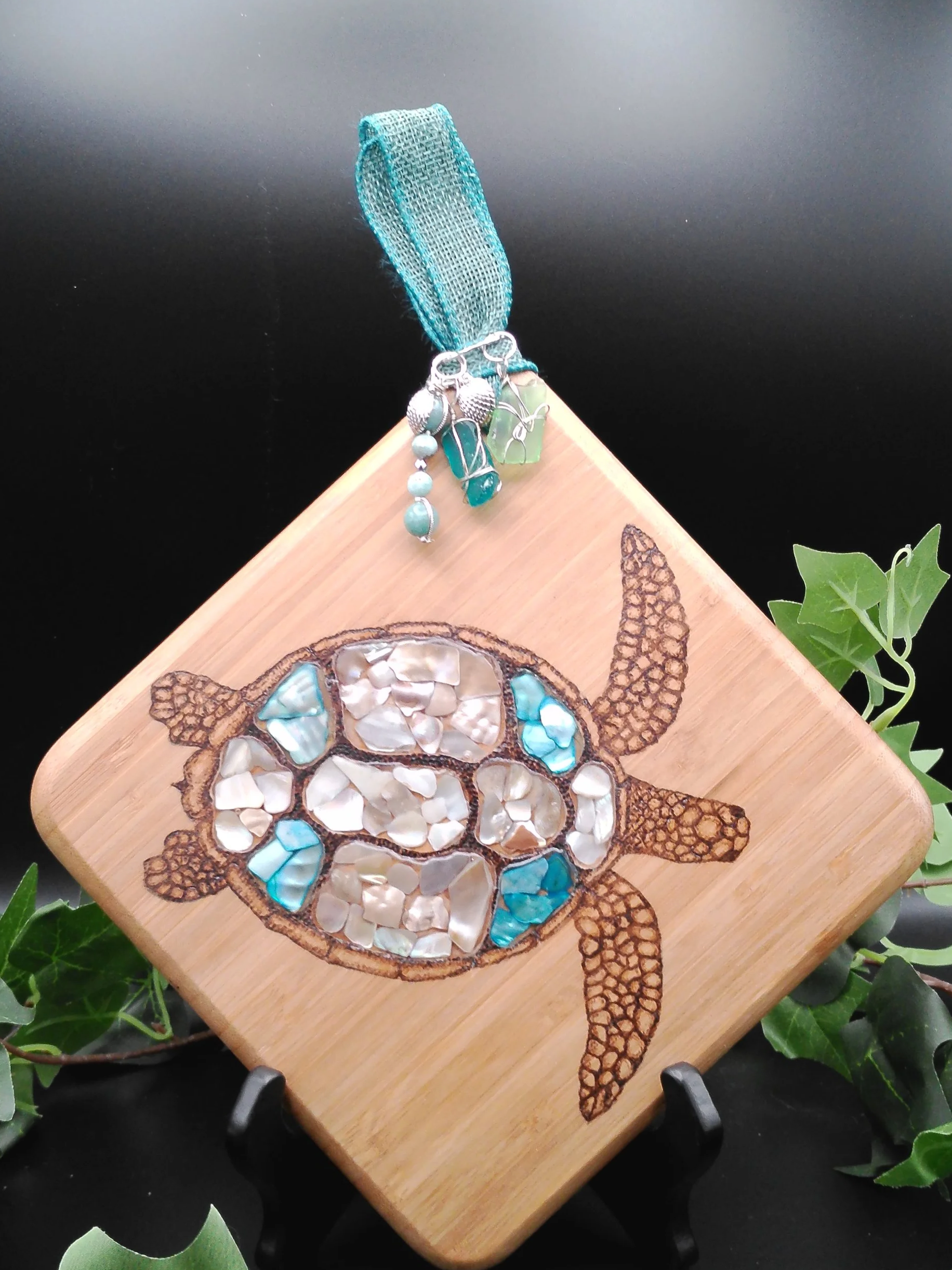 Turtle with inlaid shell..