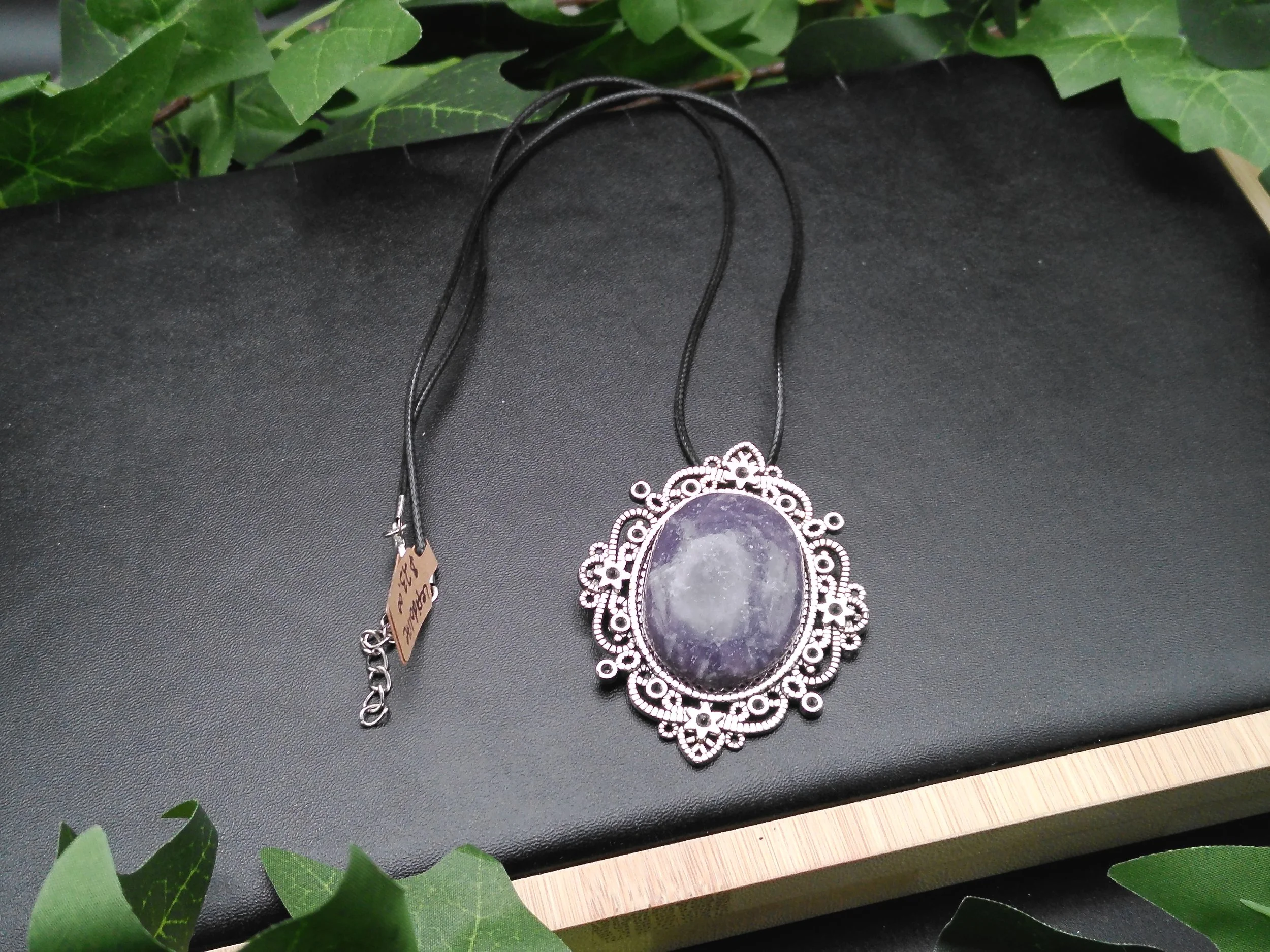 Large Lepidolite in Silver setting