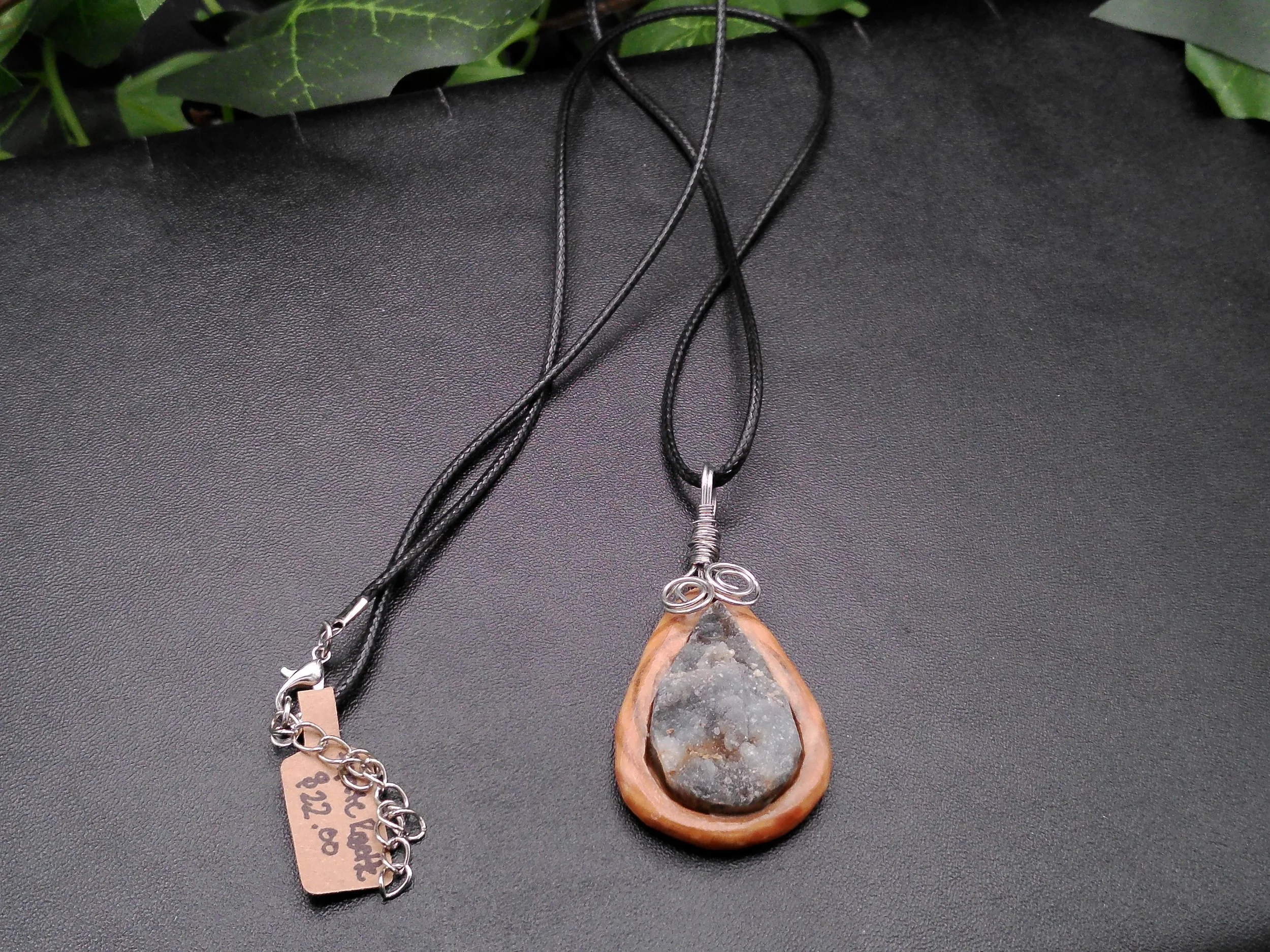 Agate Rosette set in wood