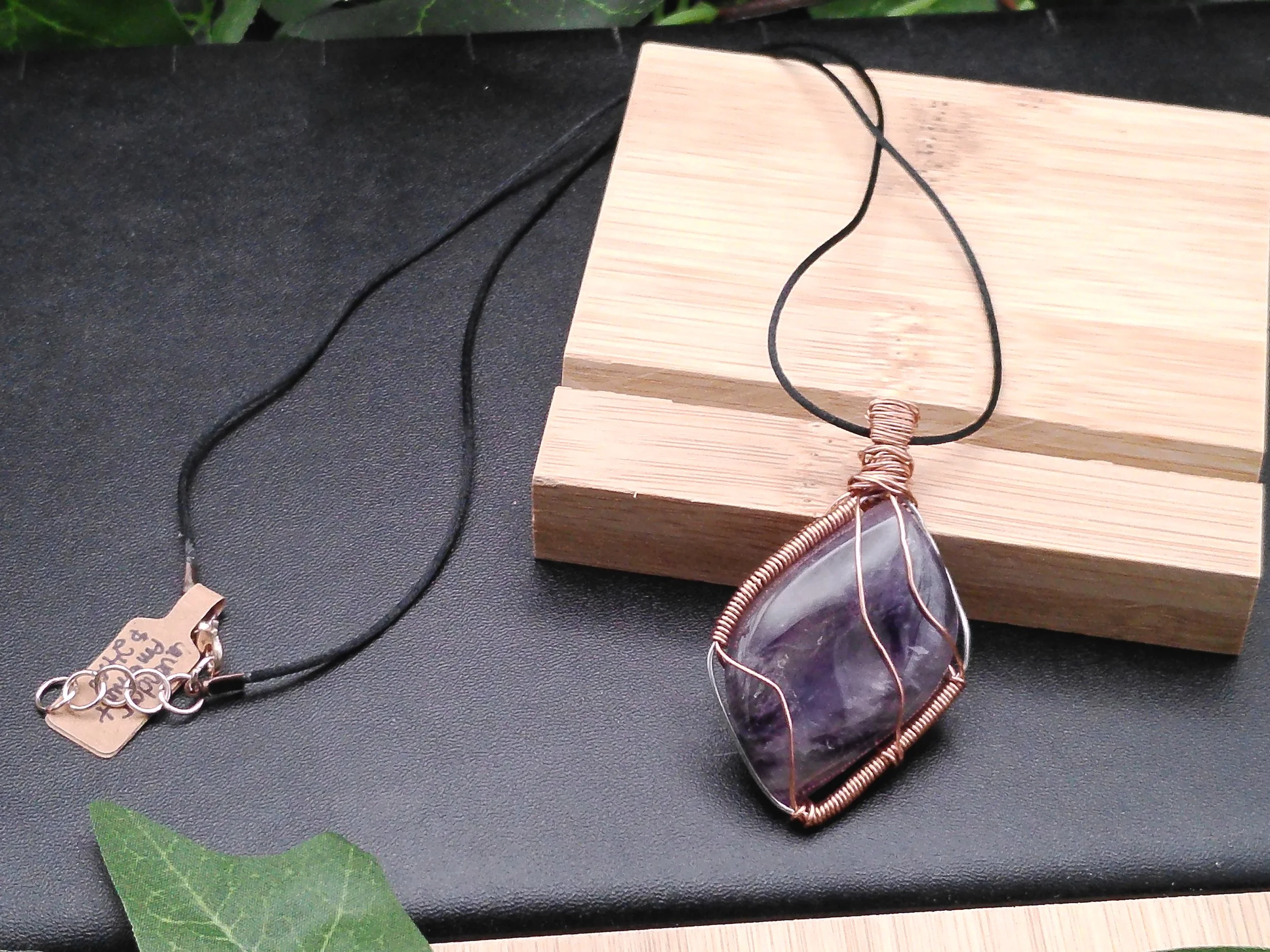 Lavender Amethyst  wire wrapped with copper
