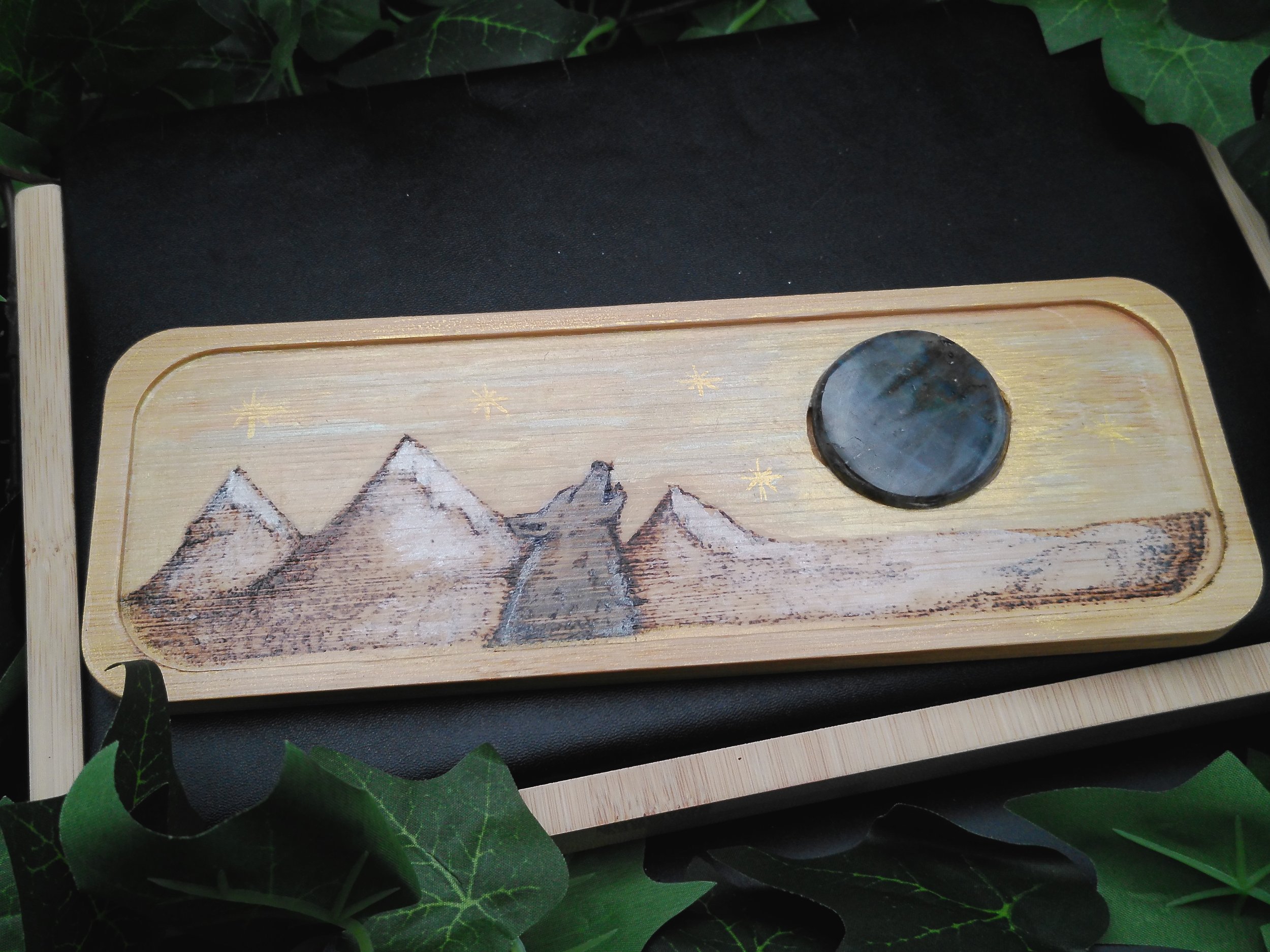 Wolf and Labradorite Moon