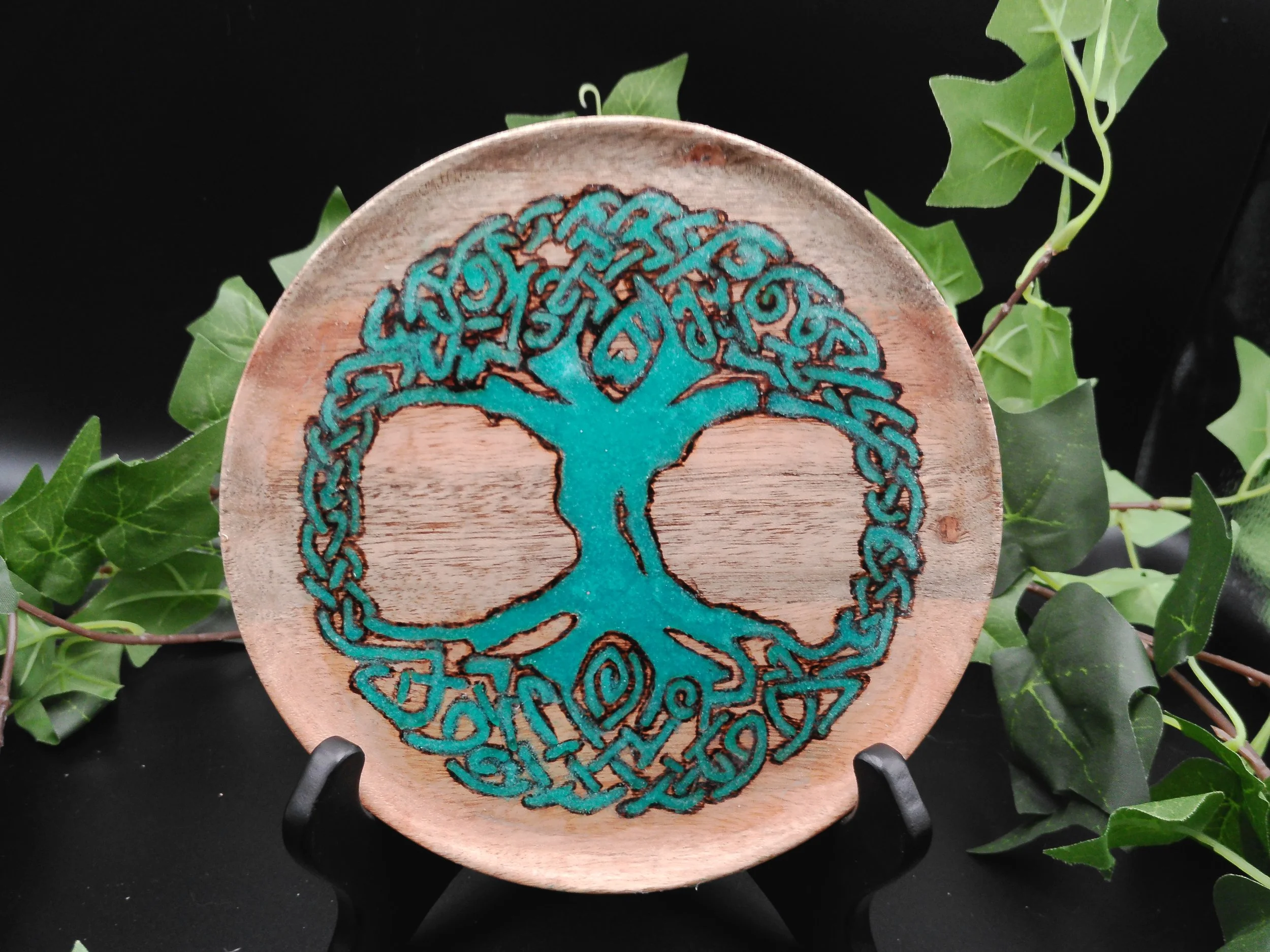 Plate with Tree of Life carving