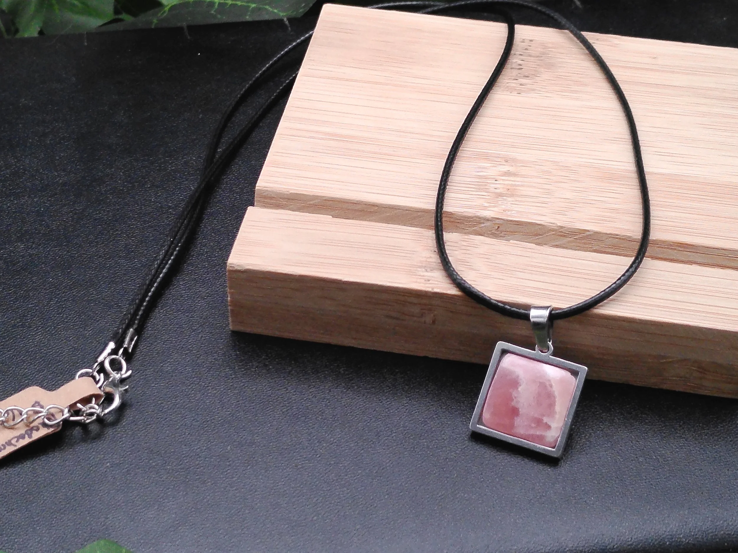 Rhodochrosite set in Silver