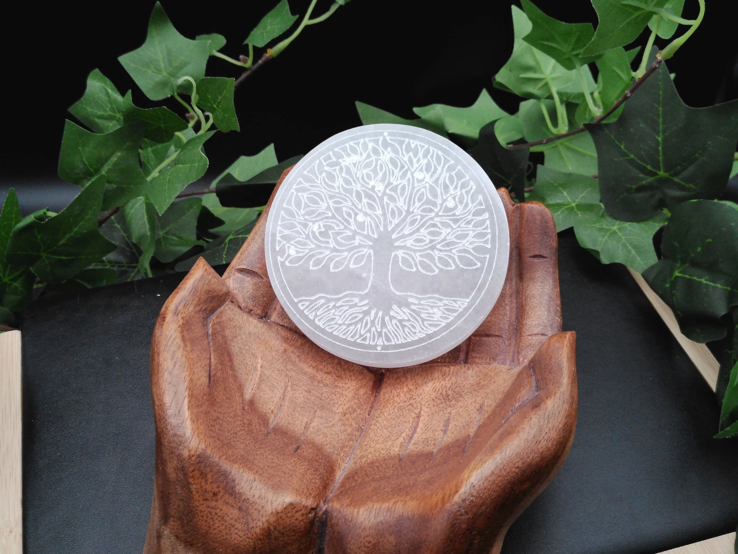 Gypsum rounds with tree of life
