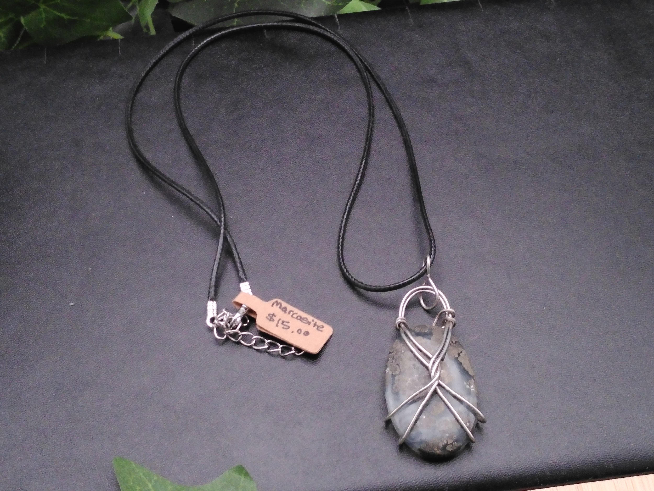 Marcasite Pendant Wire Wrapped in Silver