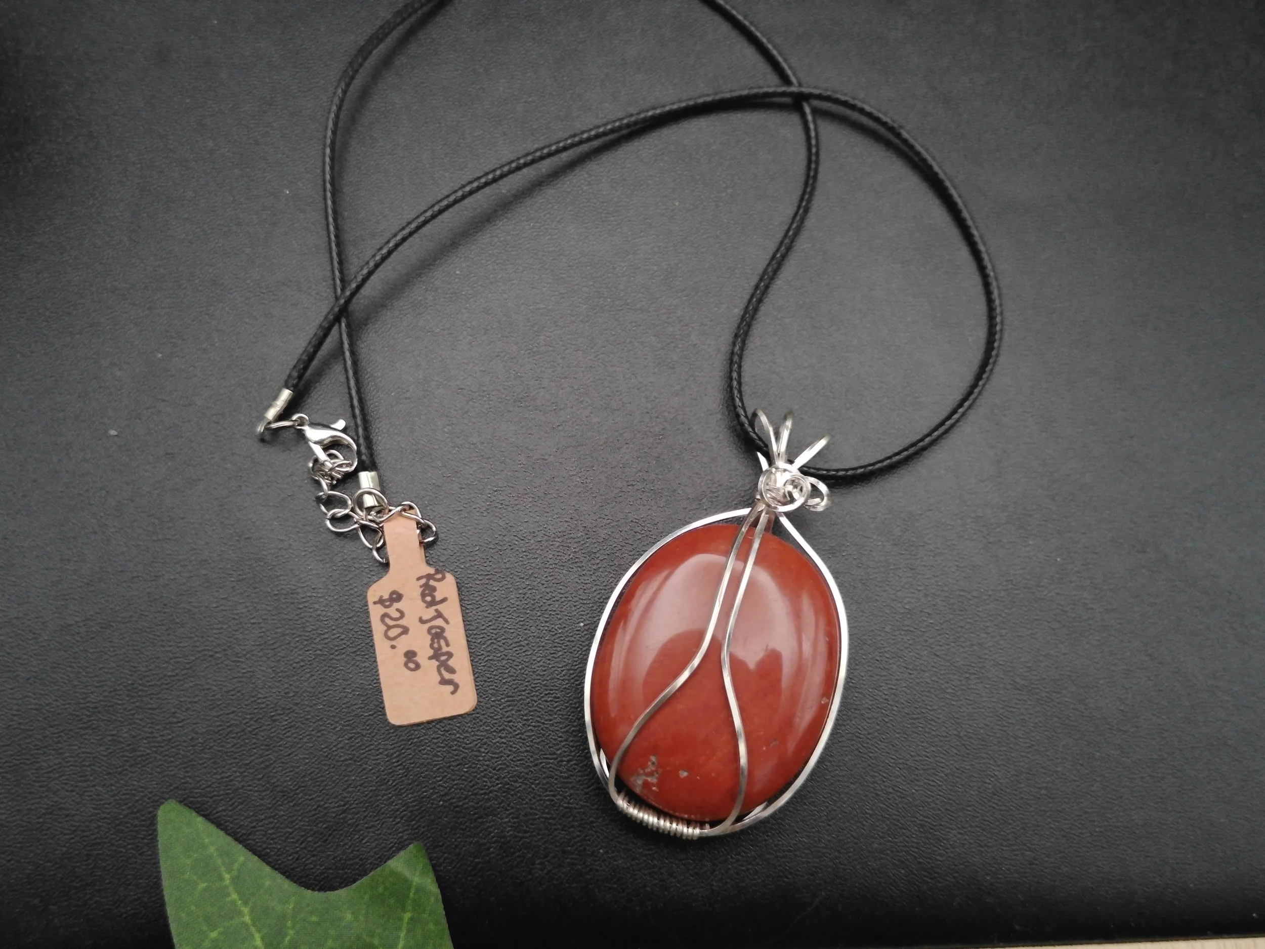 Red Jasper wrapped in Silver