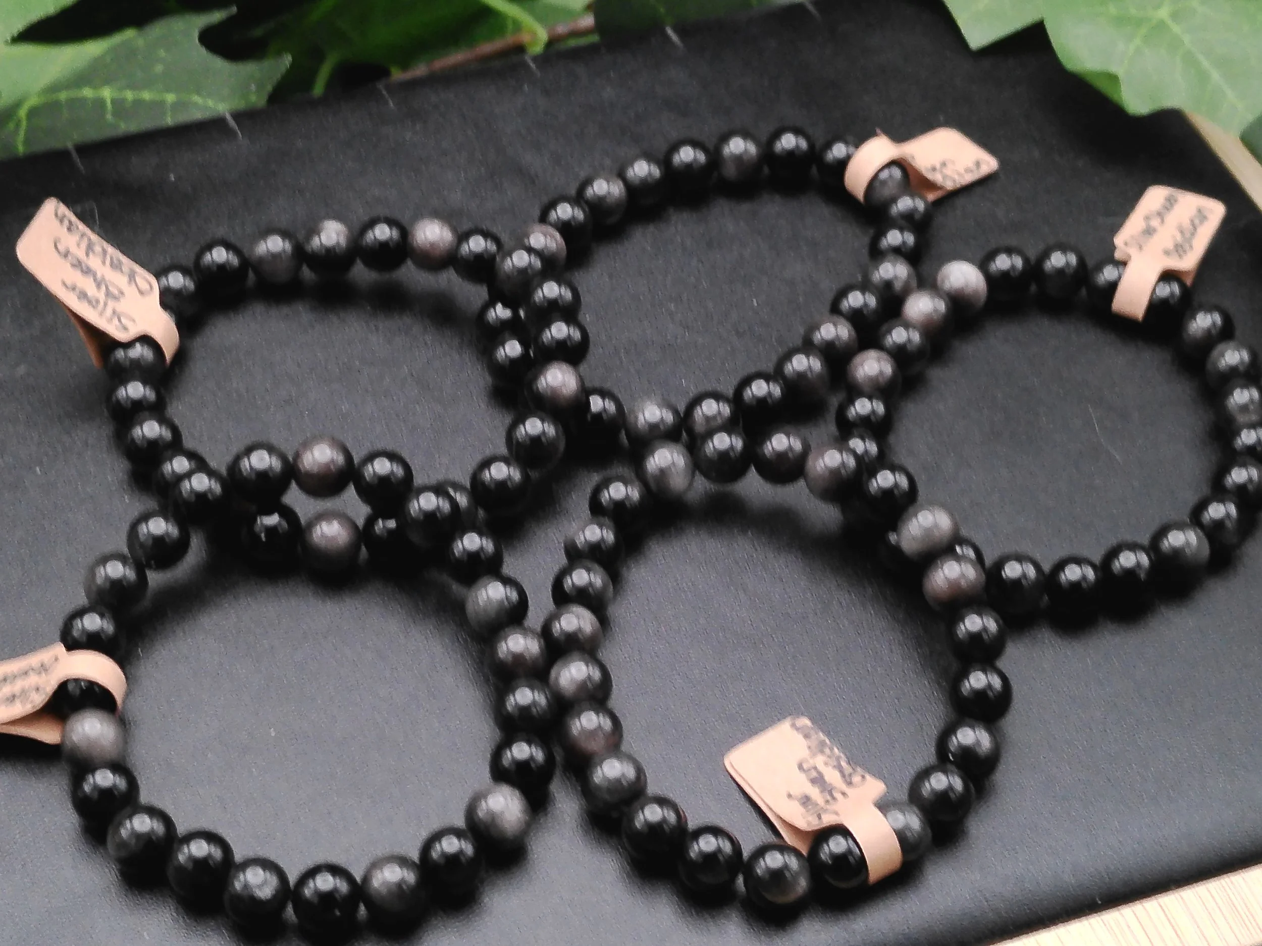 Silver Sheen Obsidian stretch bracelet