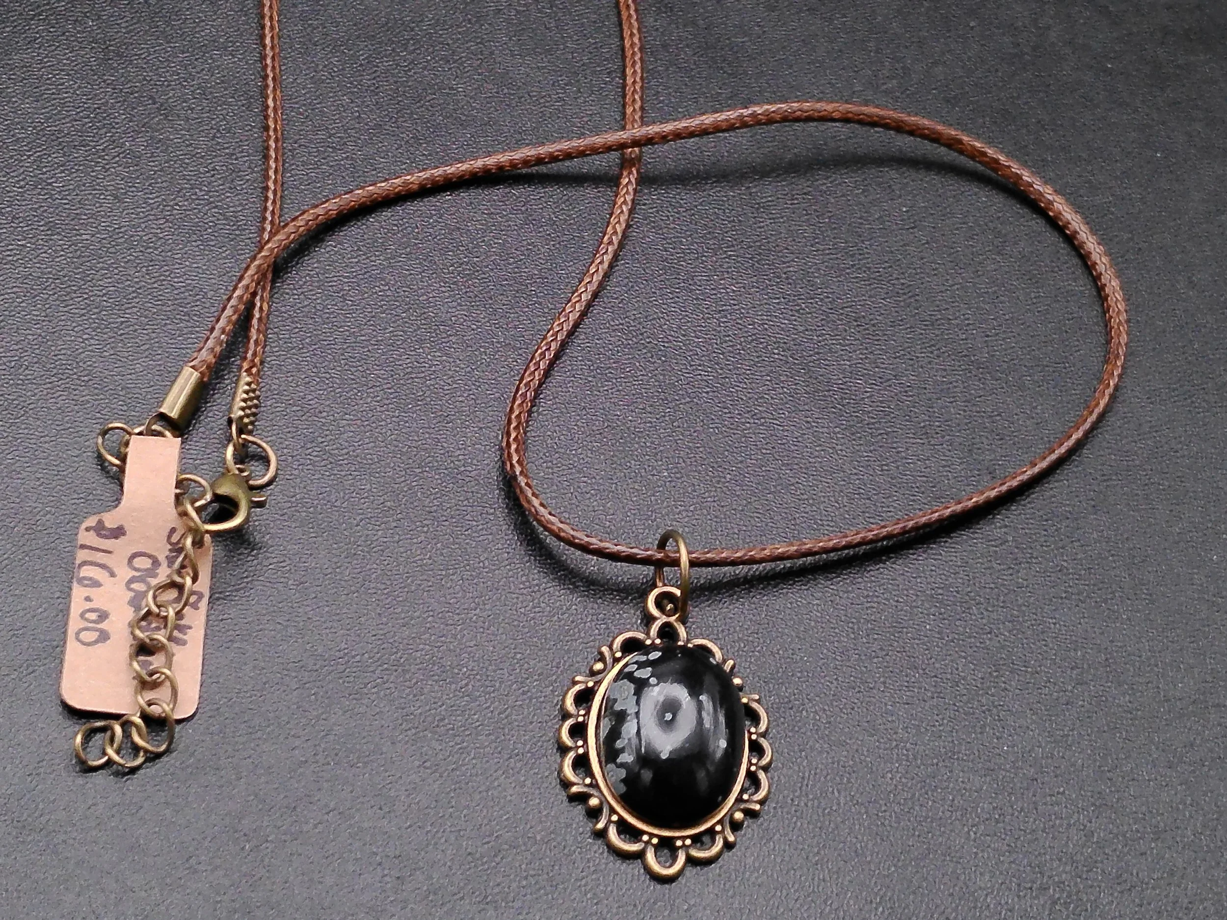 Snowflake Obsidian In Bronze
