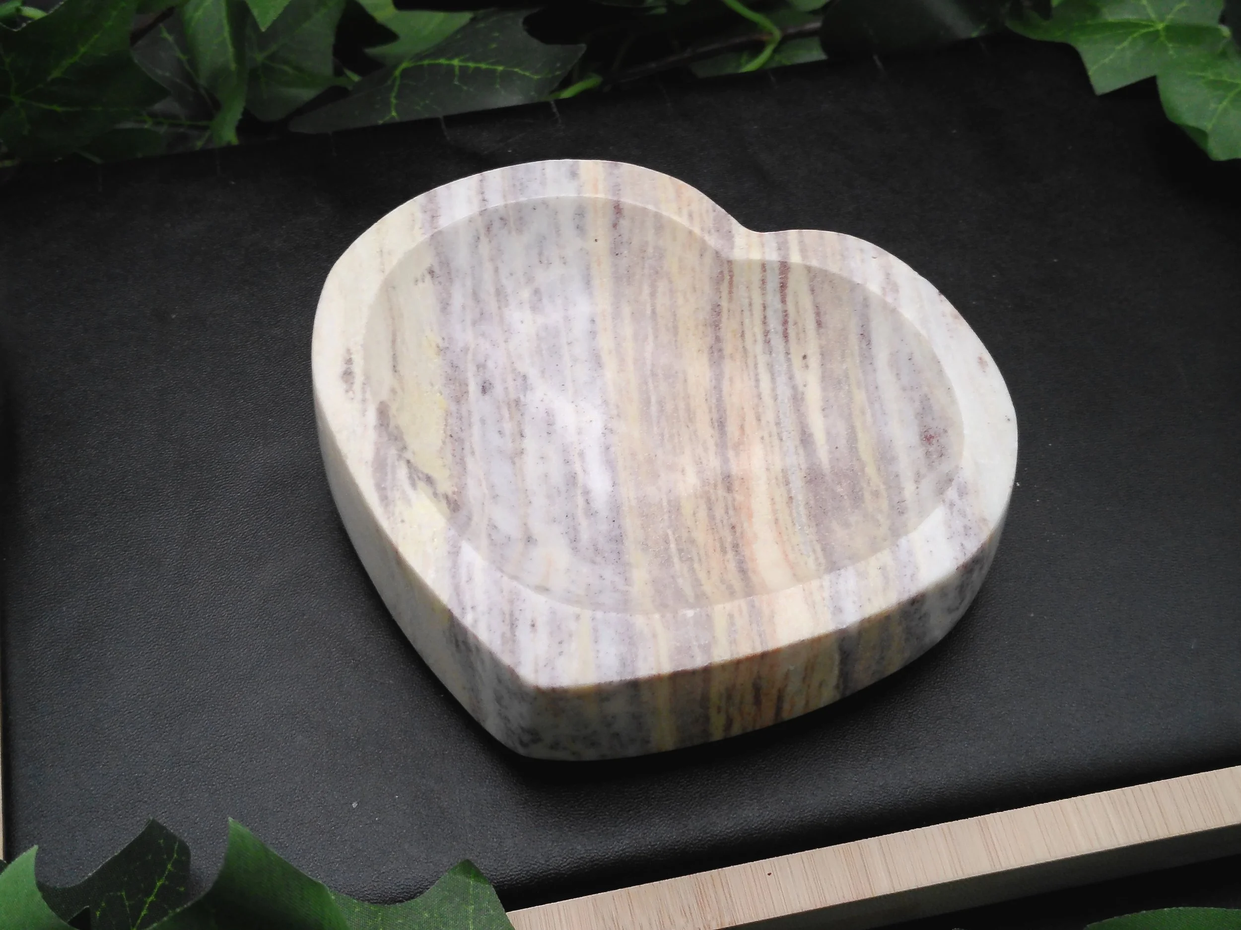 Calcite, Marble and Opal Heart dish