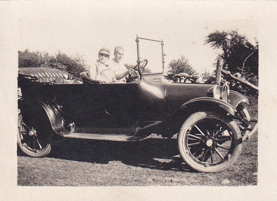 Arnold at the wheel of his 1918 Dodge, before he bought the Chandler!