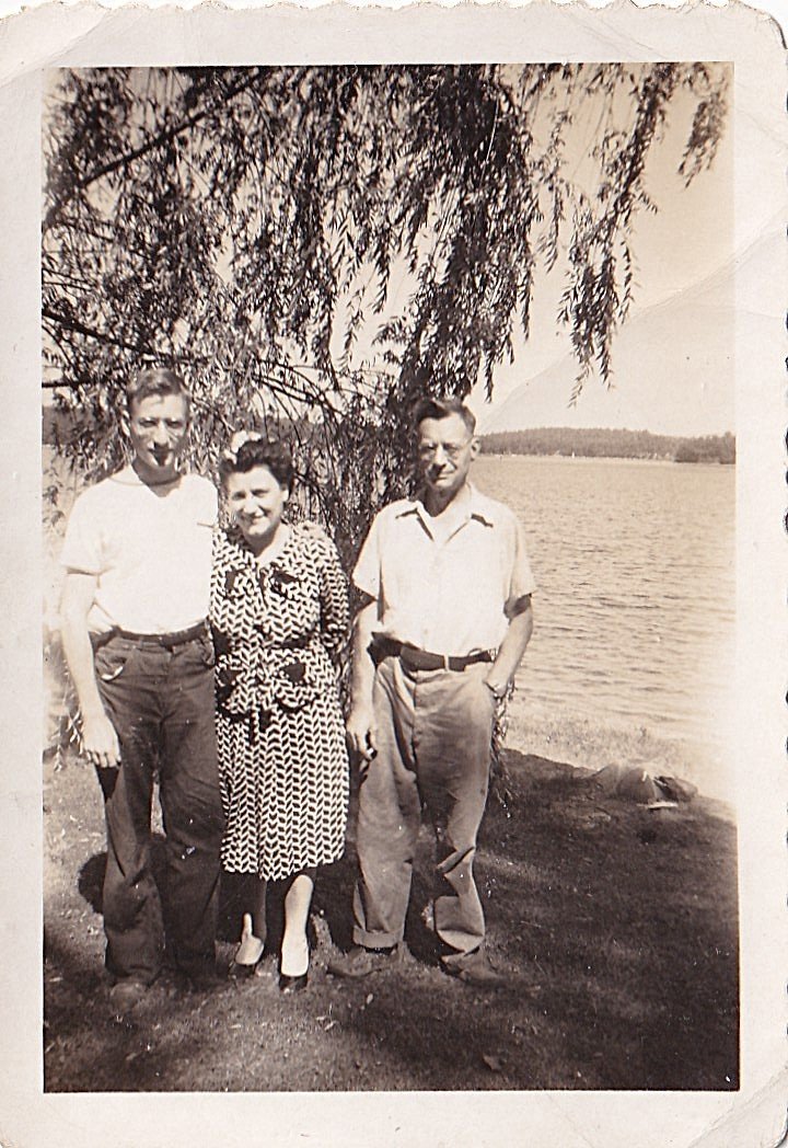 John, Mildred and Charles Mellor, 6/27/1942