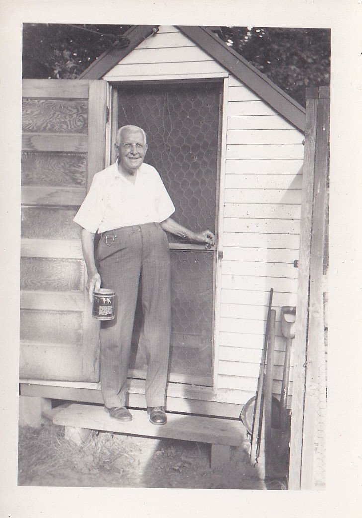 Arnold at the chicken coop