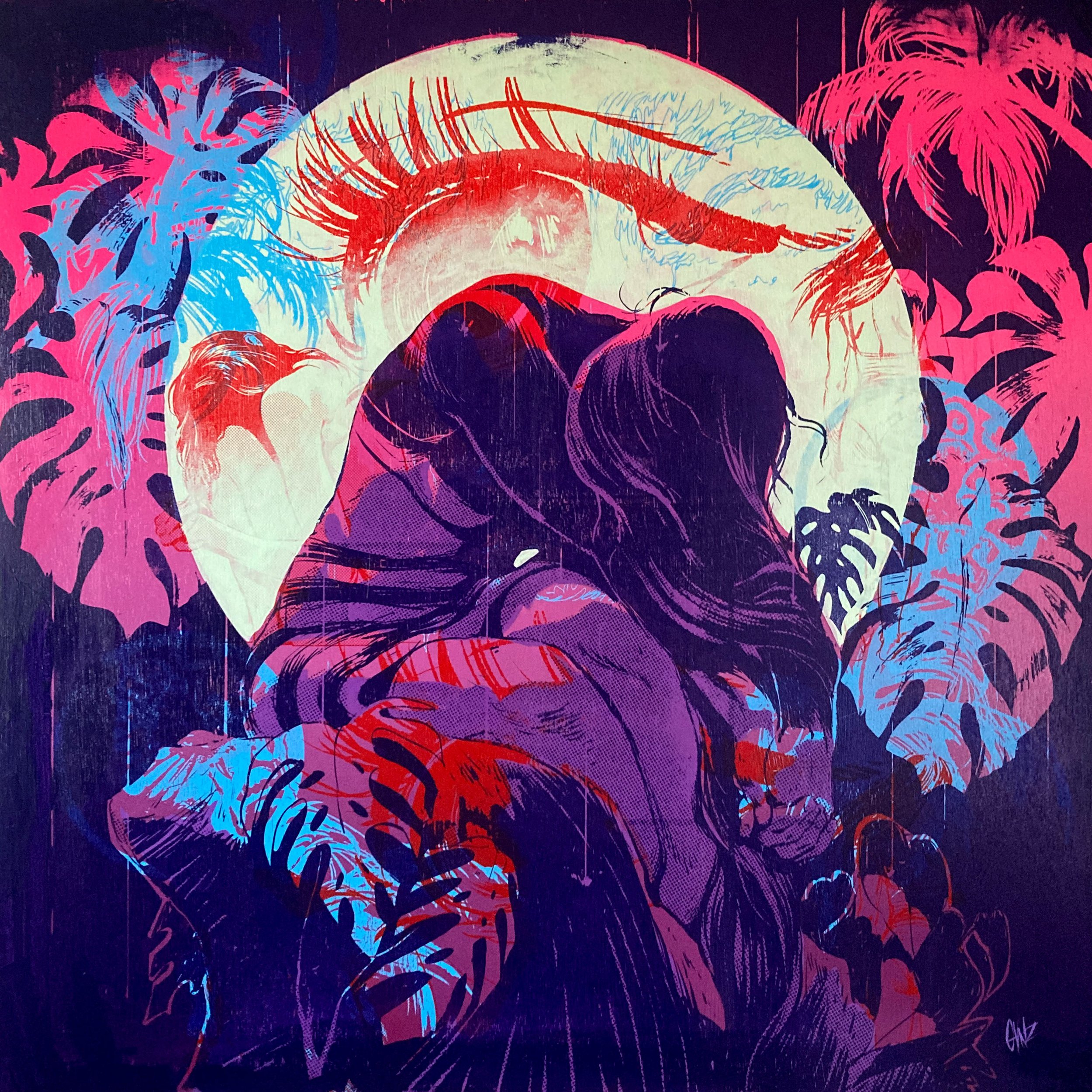 Ozymandian Dream, acrylic on panel, 40 x 40 inches, 2026