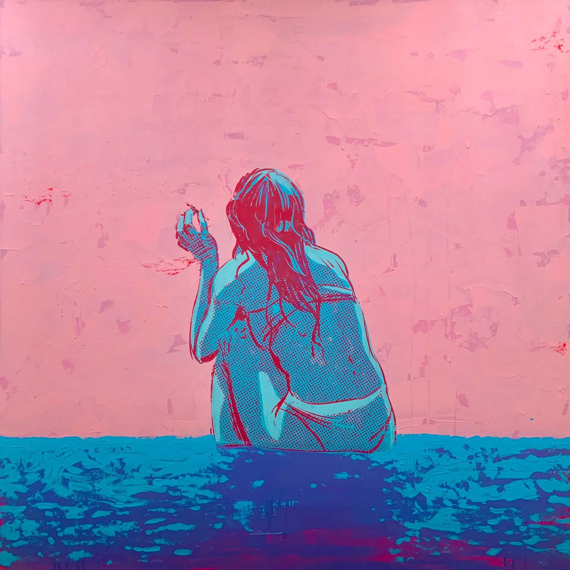 This Lovely Walk, acrylic on panel, 40 x 40 in, 2025