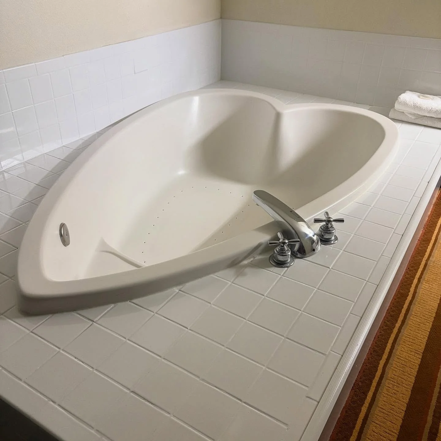 Nothing says honeymoon like a heart shaped tub at the super eight in Green River Utah 🤣🤣