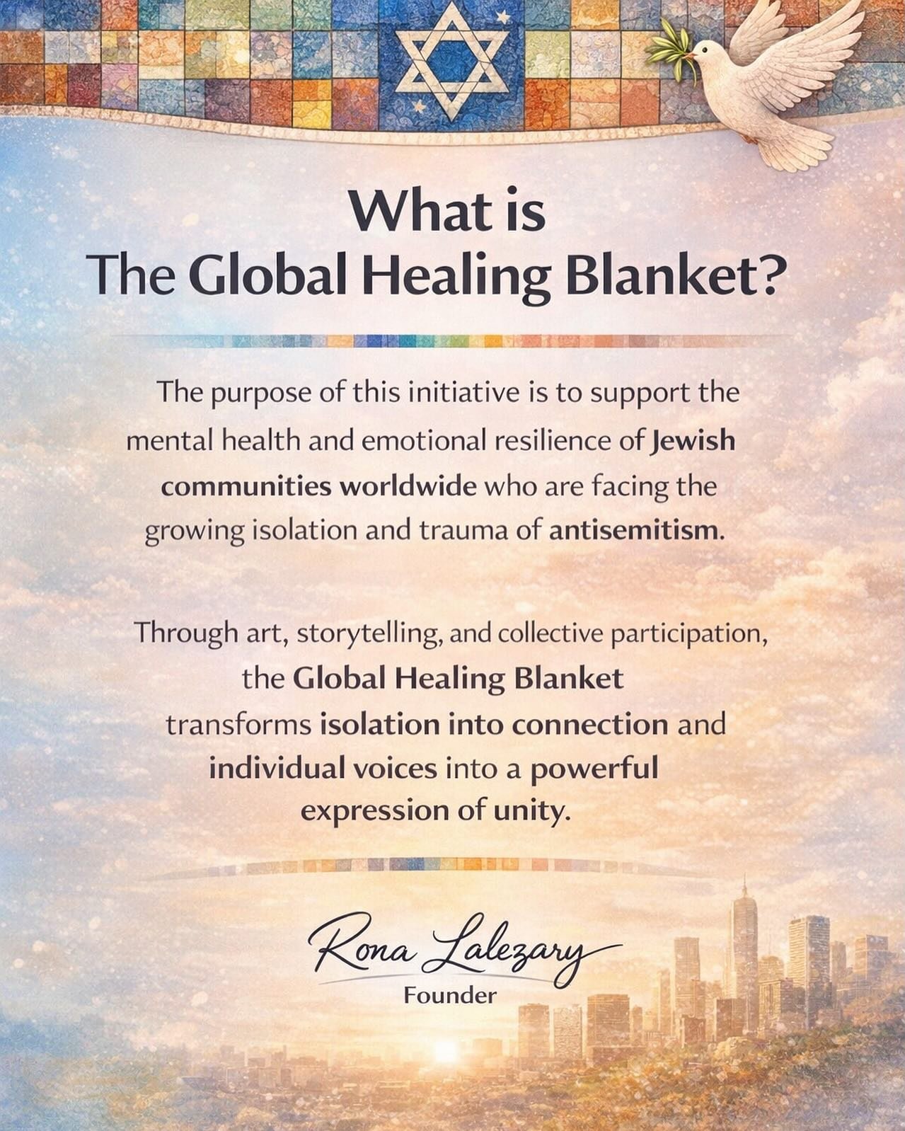✨ Allow me to introduce you to my baby, my passion, my purpose ✨

The Global Healing Blanket 🧵🕊️

For the past few years, my heart has been devoted to building something sacred for our people. Something that reminds us we are never alone. Something