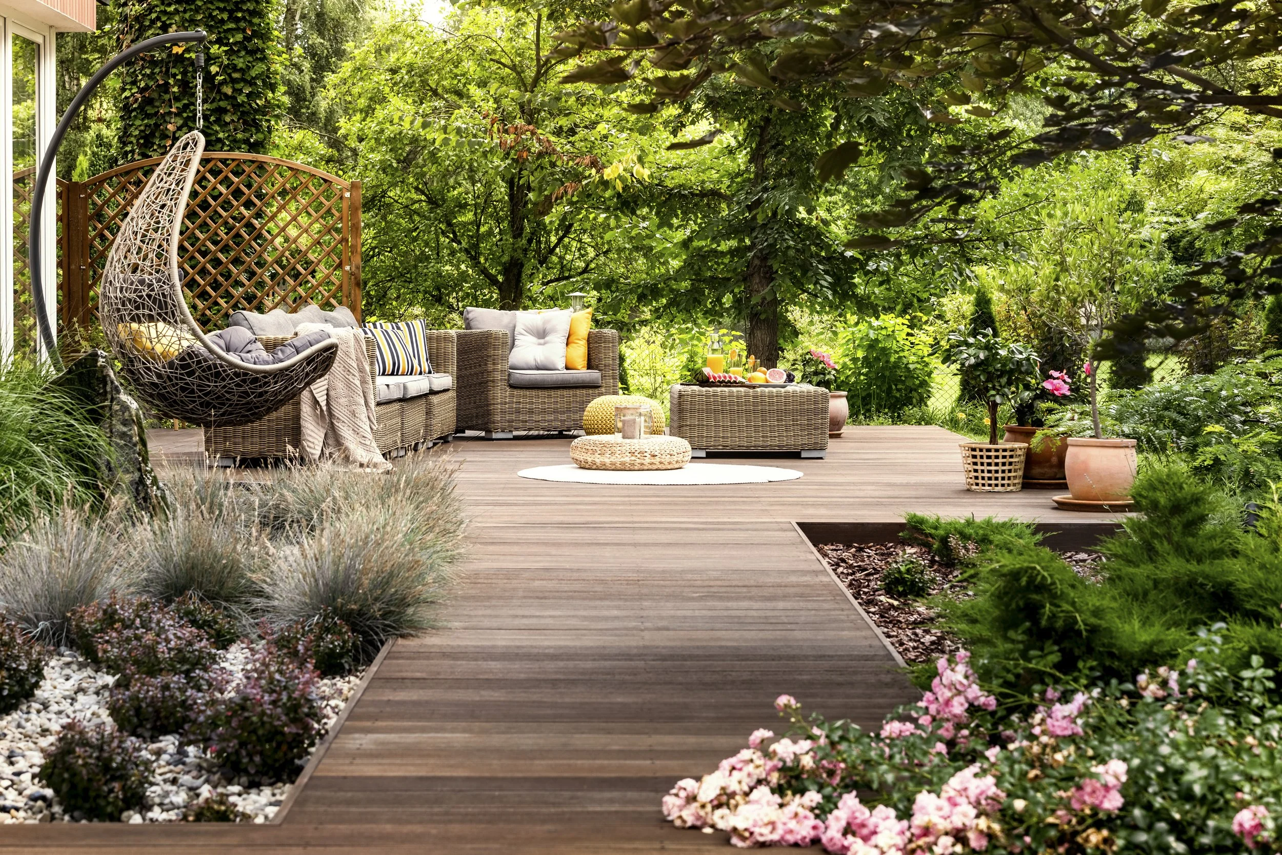 Custom composite deck and landscaping by Kinetic Construction in Halifax Regional Municipality