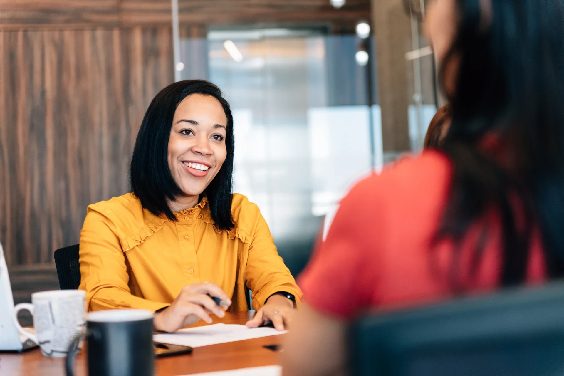 A financial advisor meeting with the client one-on-one