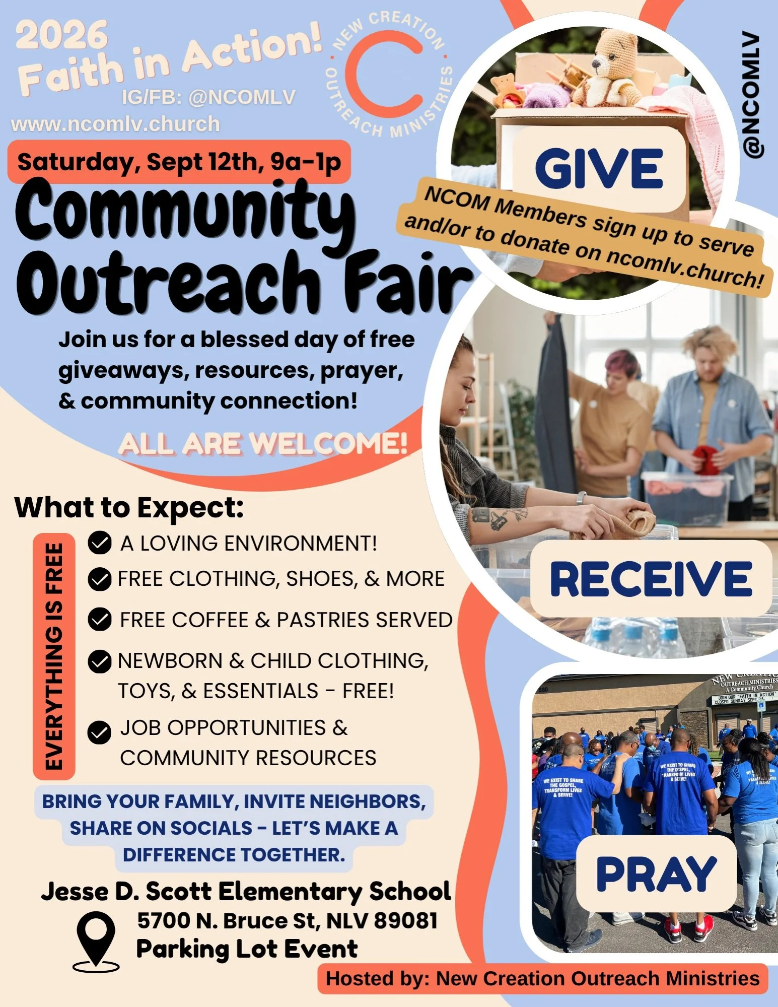 NCOM, time to sign up!! Link in bio! - Everyone else in the community, this is FOR YOU! Free to attend, free resources and giveaways for you, prayer stations, community support and loving outreach! ❤️