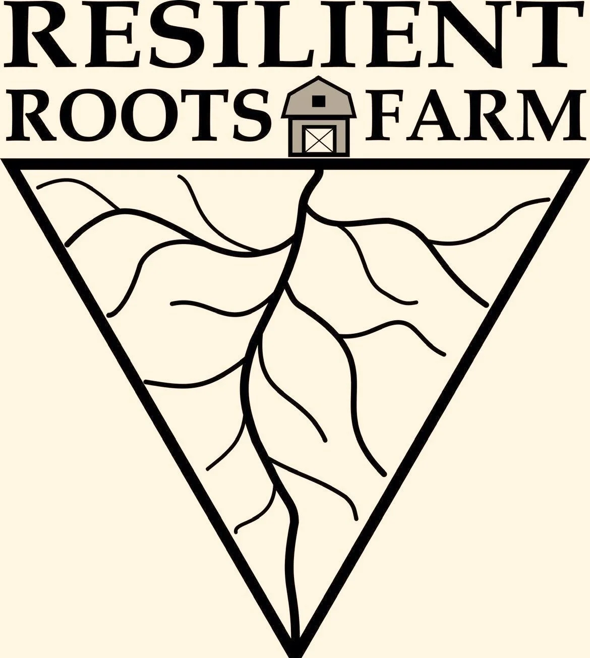 Resilient Roots Farm triangle roots logo