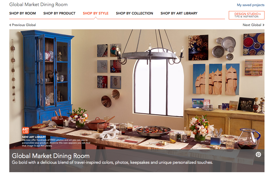 Shutterfly Home Decor - Shop by Style Page