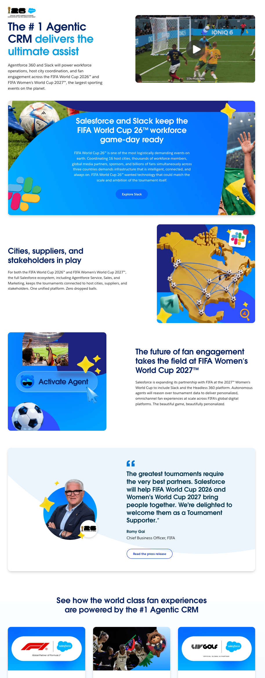 Salesforce FIFA partnership landing page