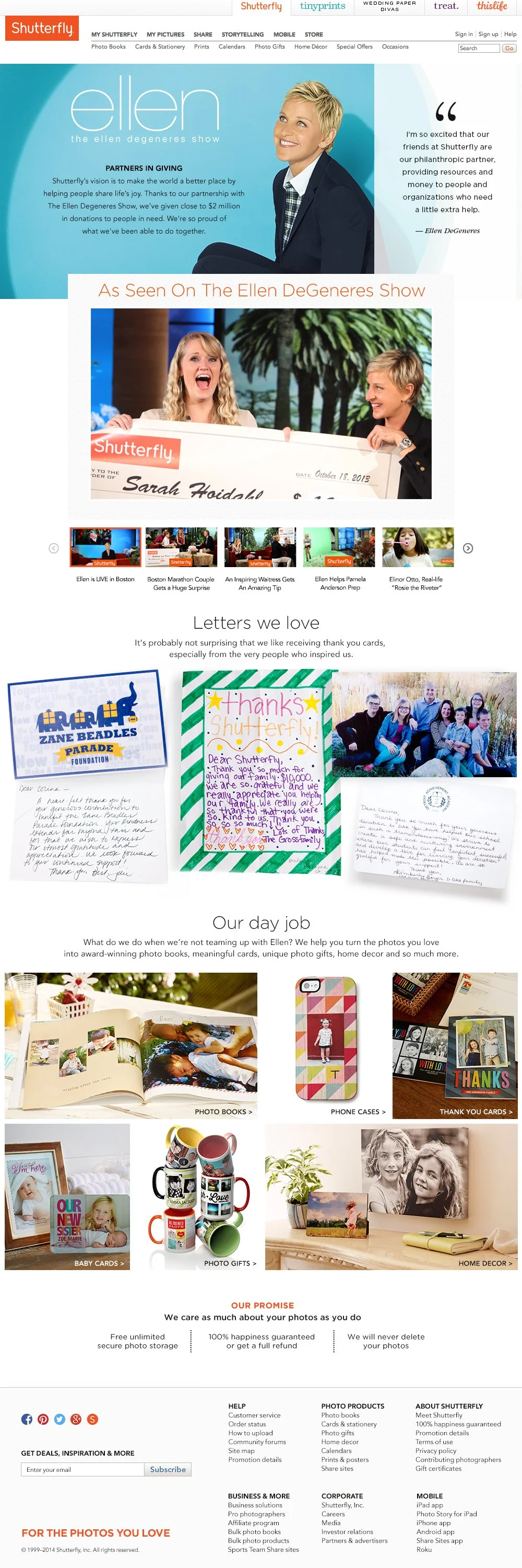 Shutterfly partnership with Ellen Degeneres