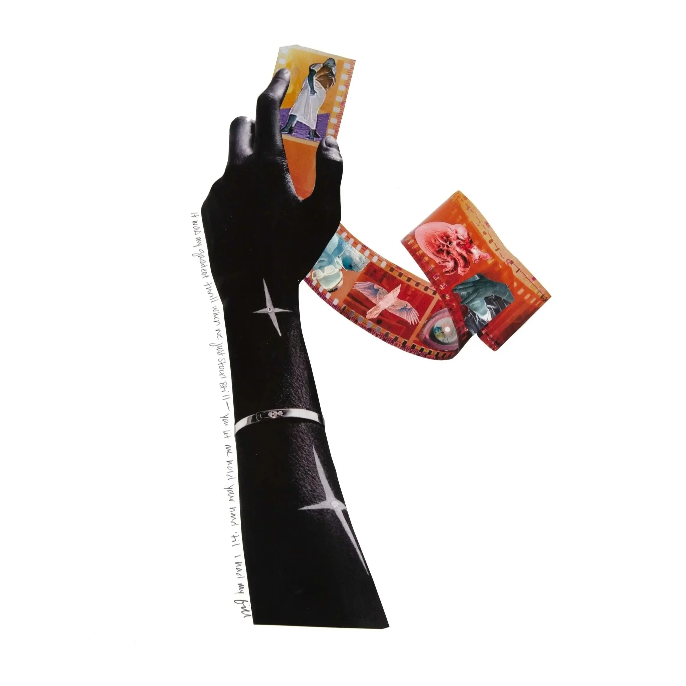 Only Memories Remain, 2025 | Hand-cut Collage on Archival Paper | Lyrics from Lost in the Light by Bahamas | 21"x25.5" Framed
$900